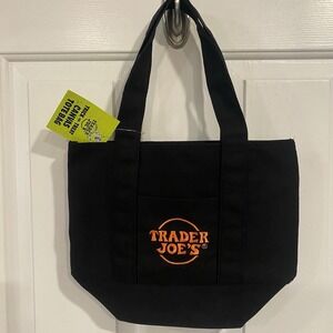Trader Joe's Halloween Mini Tote Bag Black New NWT